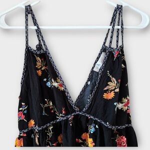 Band of Gypsies Black Floral Mini Dress